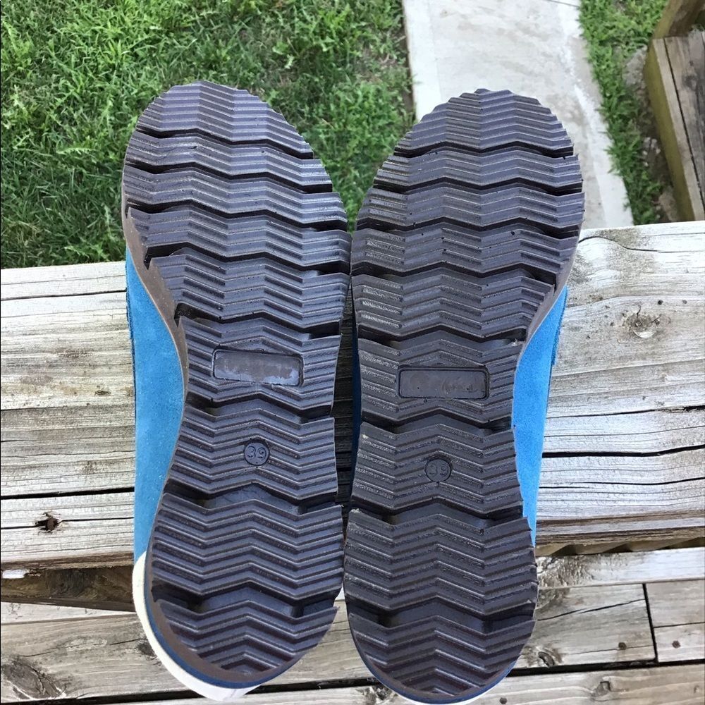 Girotti Blue Suede Penny Loafers Size 39 - Picture 10 of 13